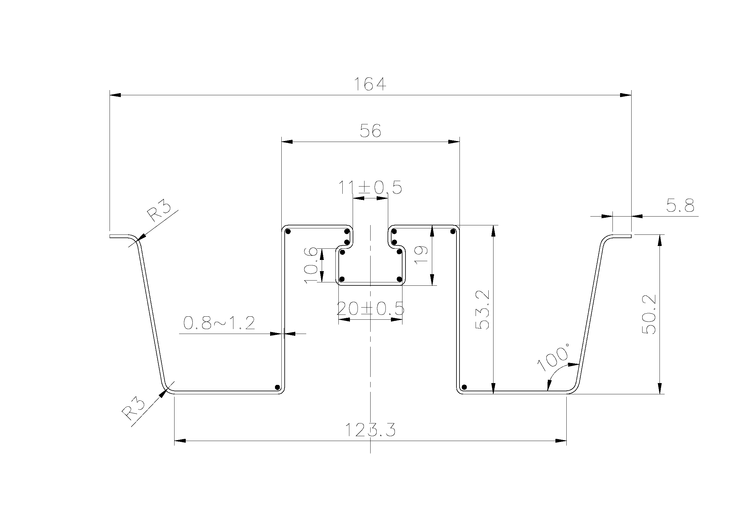 W水槽截面-Mod&egrave;le (1)